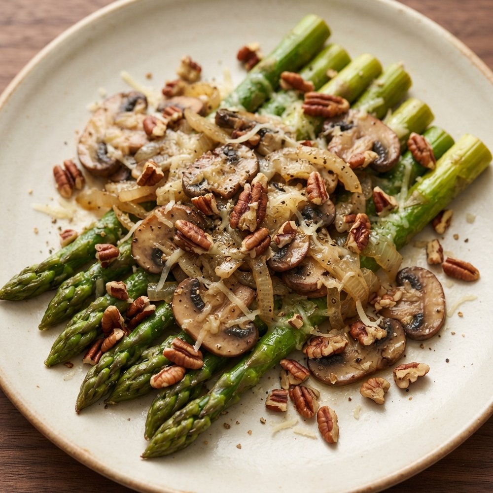 Asparagus with Pecans and Parmesan