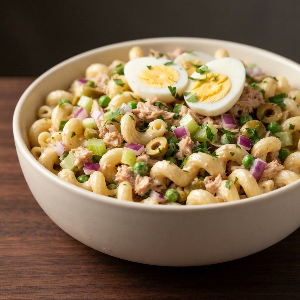Creamy Tuna Cavatappi Pasta Salad