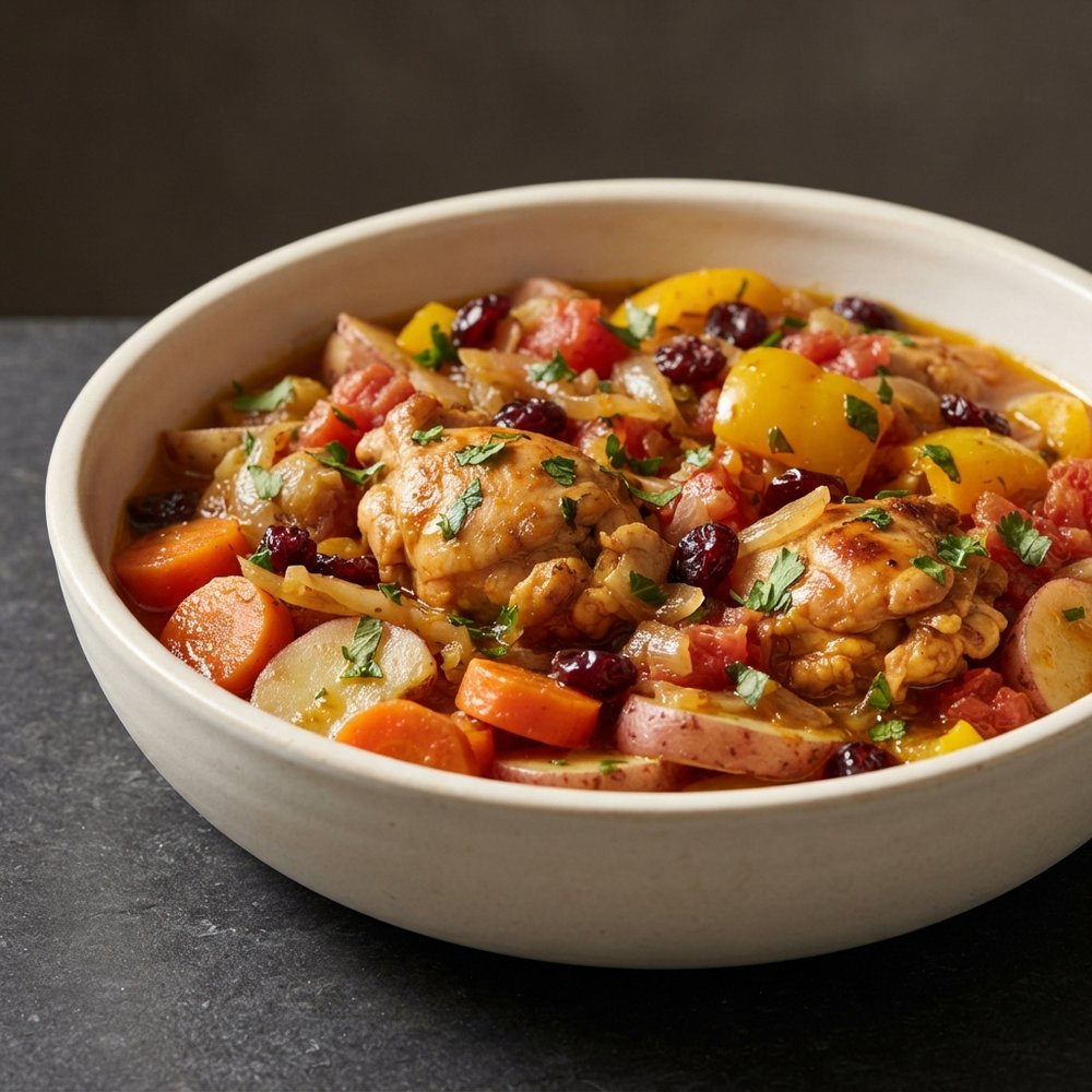 Moroccan-Style Chicken Tagine with Cranberries