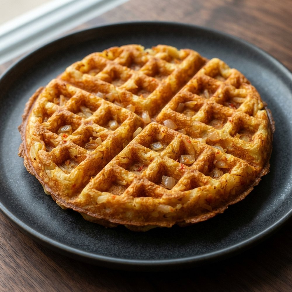 Everything-But-the-Fridge Hash Brown Egg Waffle