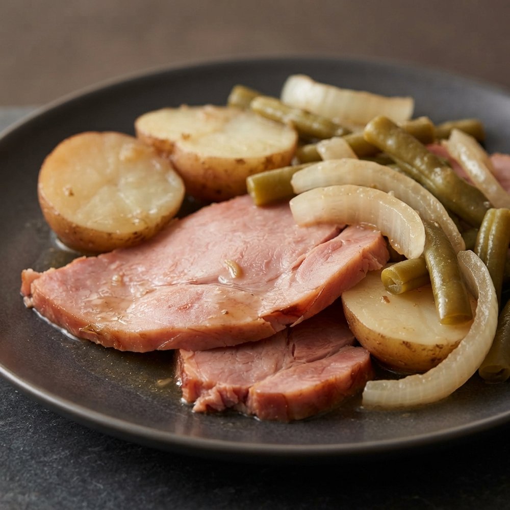 Super-Easy Cottage Ham with Potatoes and Green Beans