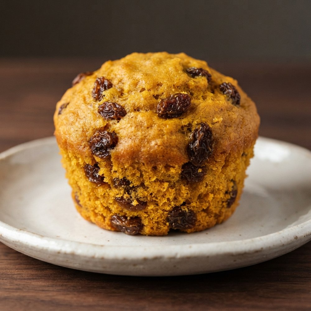Pumpkin Muffins with Yogurt and Raisins