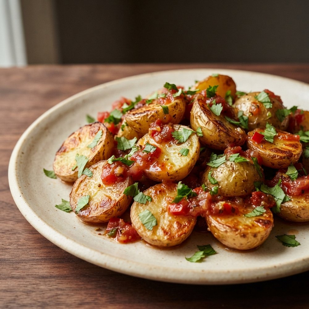 Roasted Potatoes with Salsa and Lime