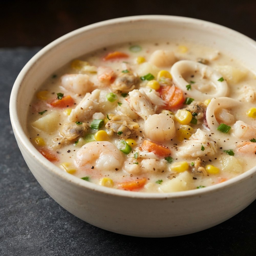 Creamy Mixed Seafood Chowder