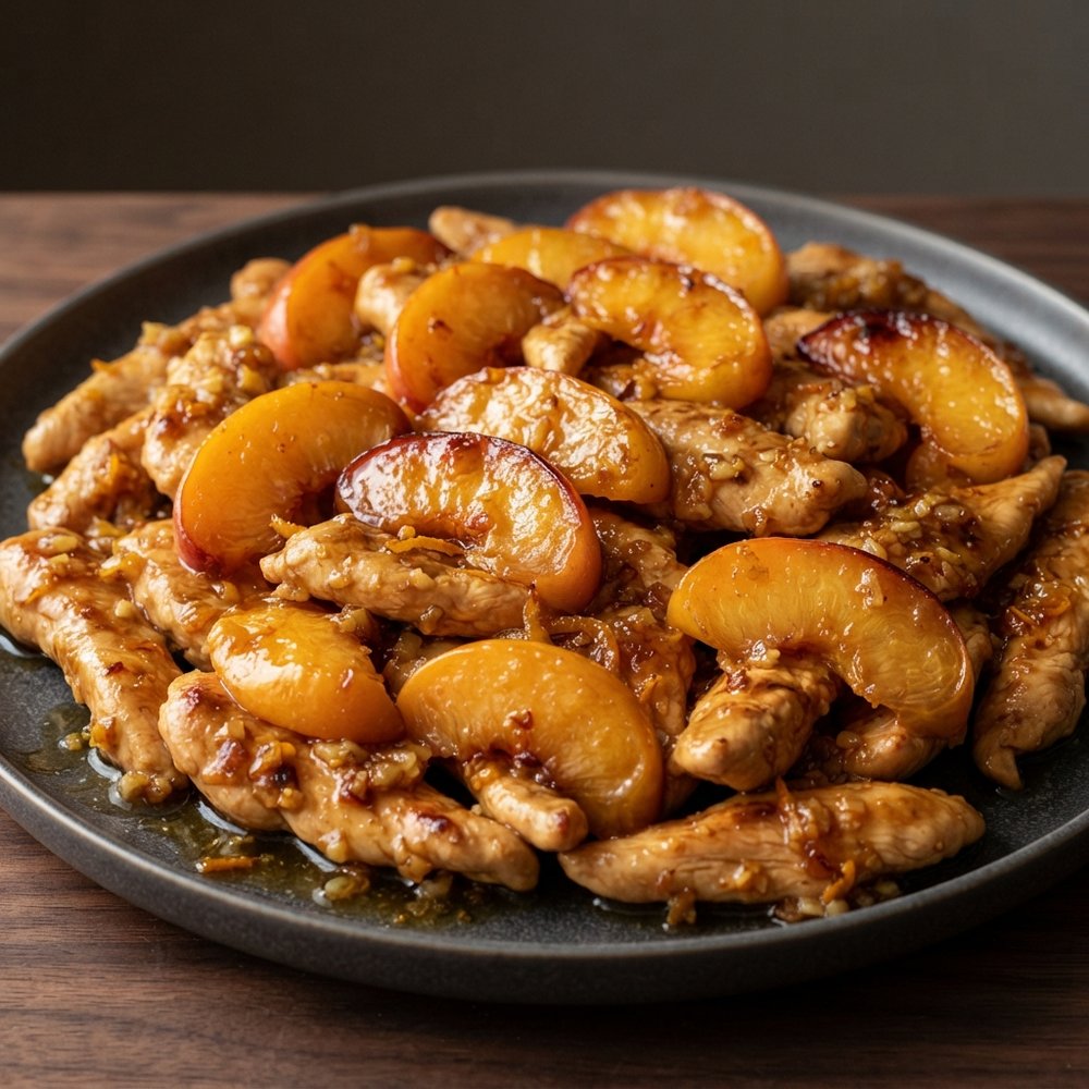 Sticky Orange Chicken with Nectarines