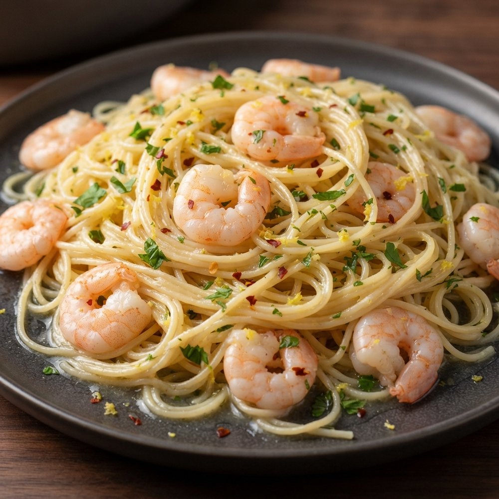 Garlic-Lemon Shrimp Pasta
