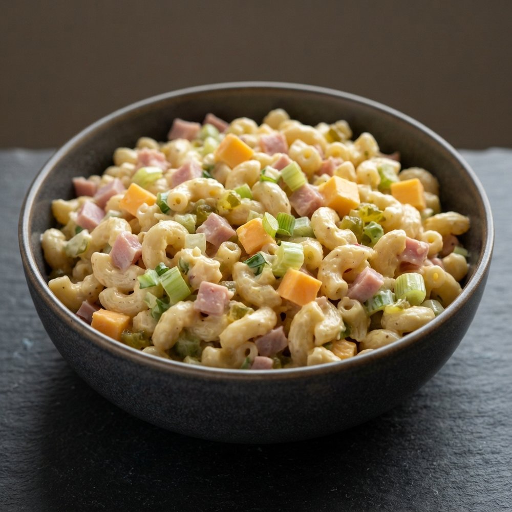 Cheddar and Ham Macaroni Salad