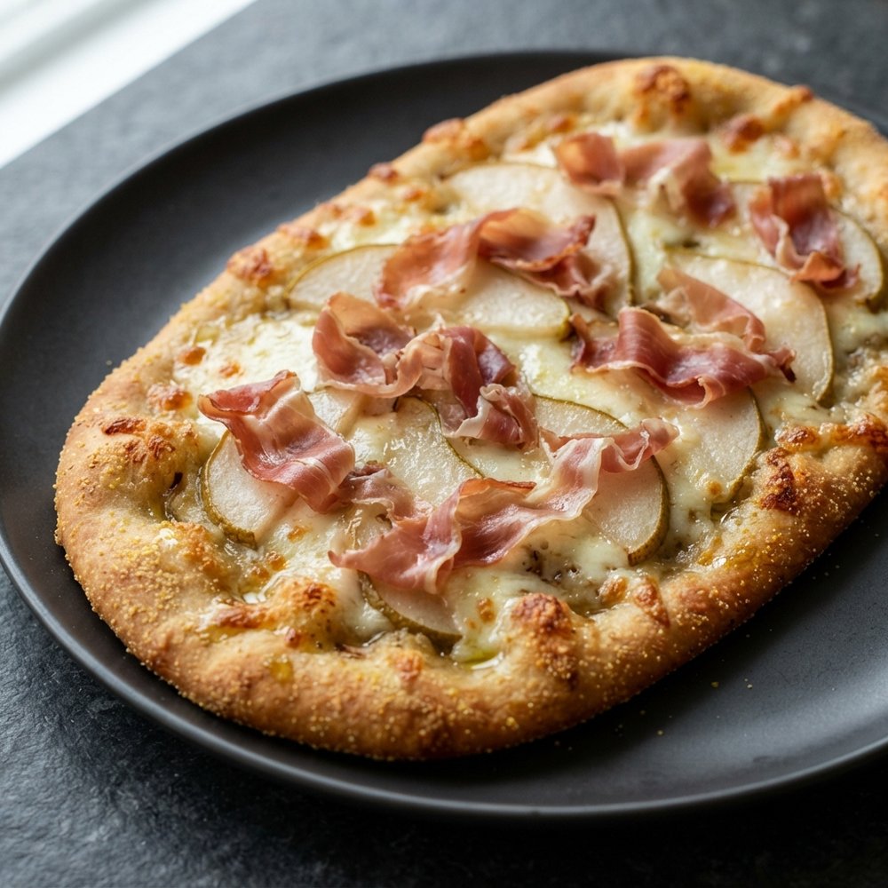 Prosciutto and Pear Flatbread Pizza