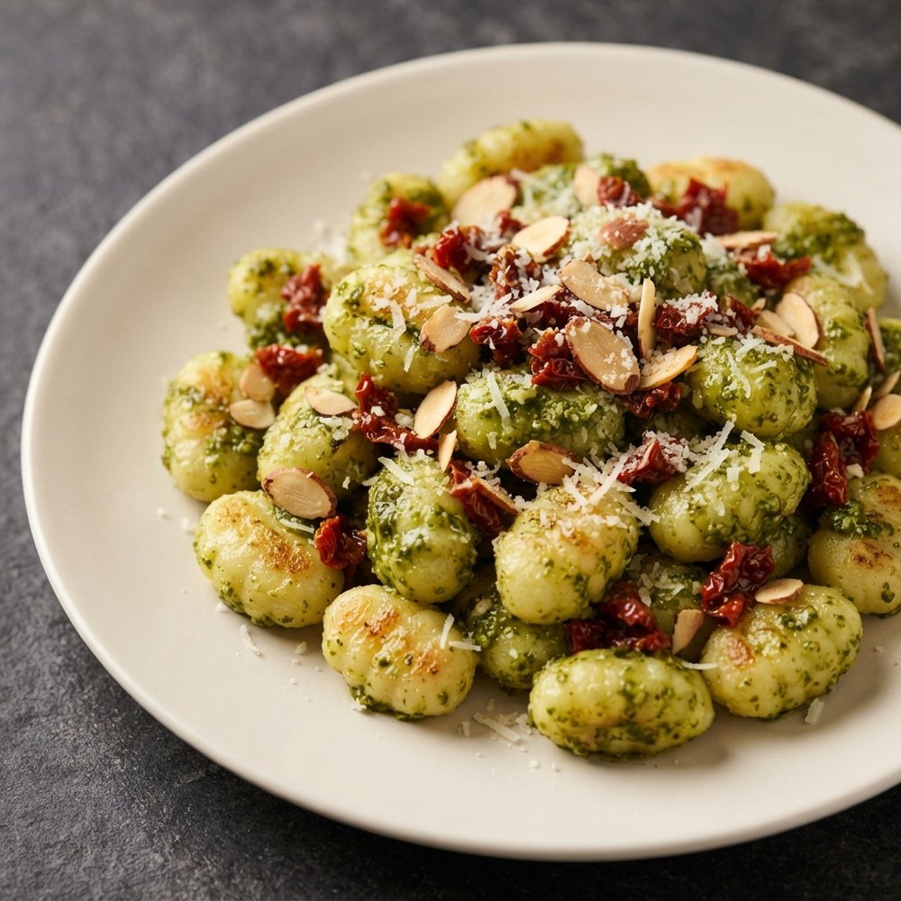 Pesto Cauliflower Gnocchi with Sun-Dried Tomatoes