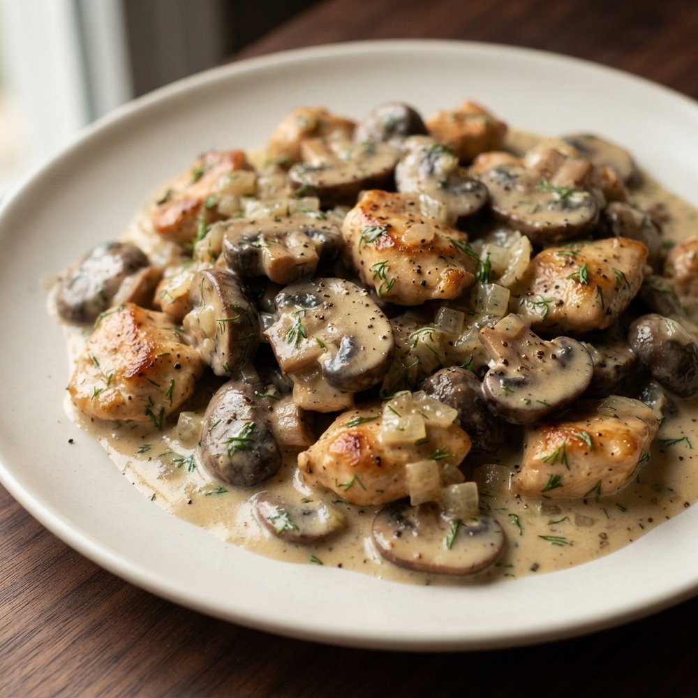 Chicken with Creamy Dill and Mushrooms