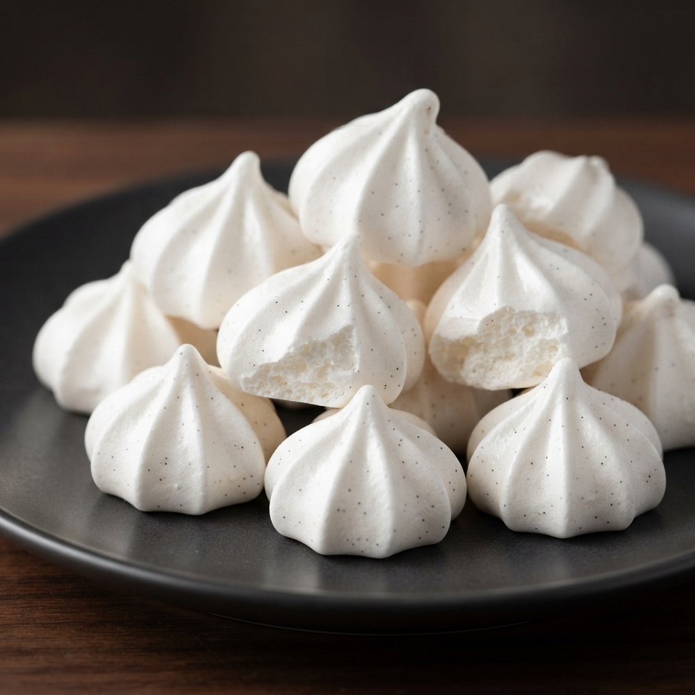 Crisp Vanilla Bean Meringue Kisses