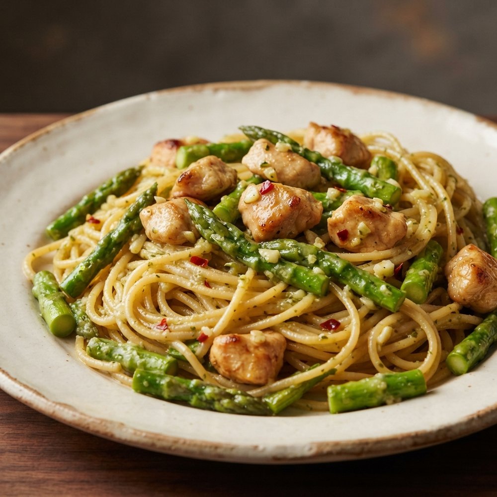 Chicken, Asparagus, and Lemon Spaghetti