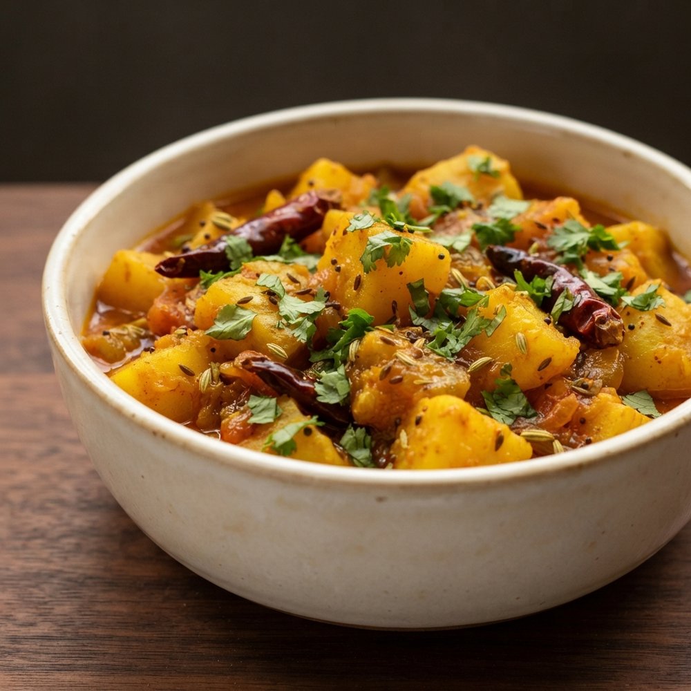 Gujarati Batata Shaak (Potato Masala Curry)