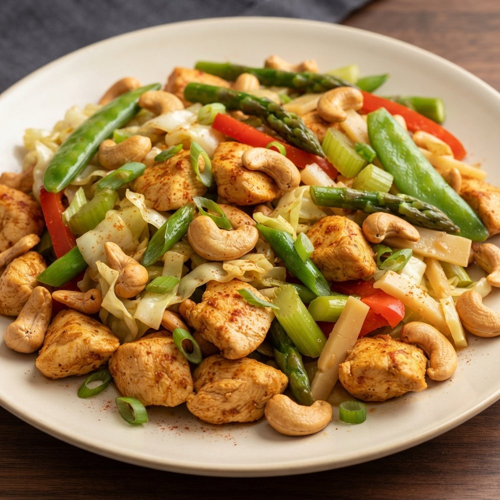 Cashew Chicken with Veggie Stir-Fry