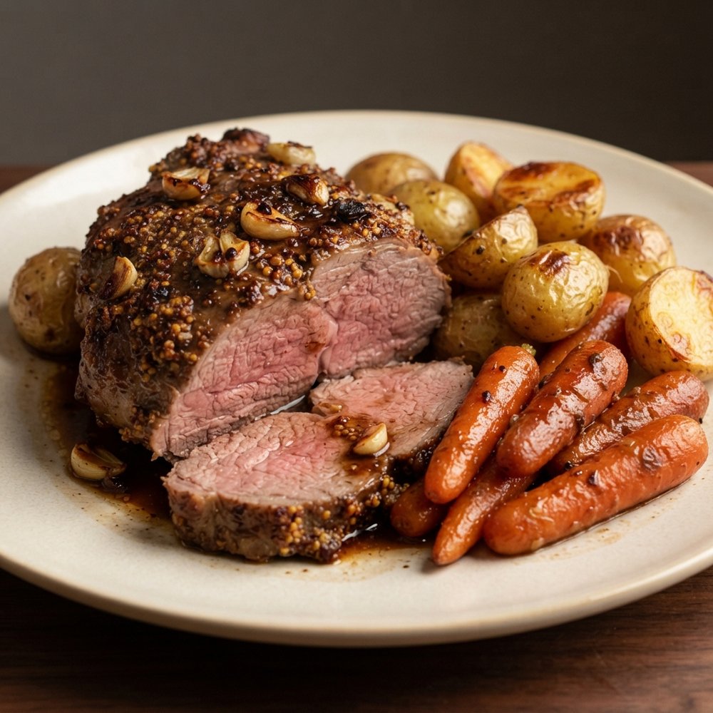Dragan's Garlic-and-Beer Roasted Leg of Lamb