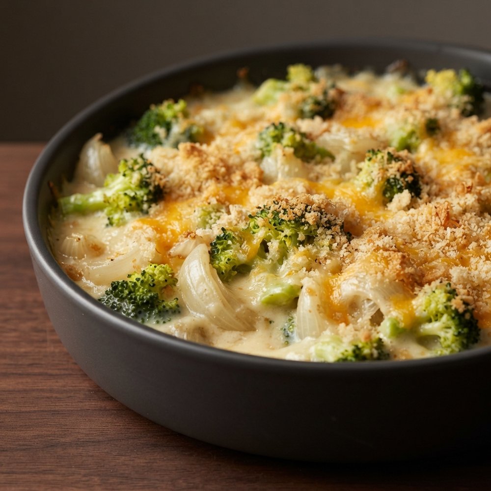 Cheesy Broccoli & Onion Bake