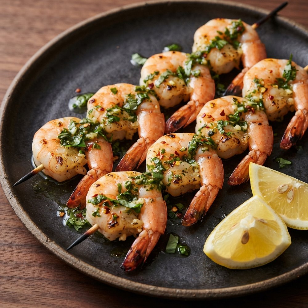 Chef John's Herb-Garlic Grilled Shrimp