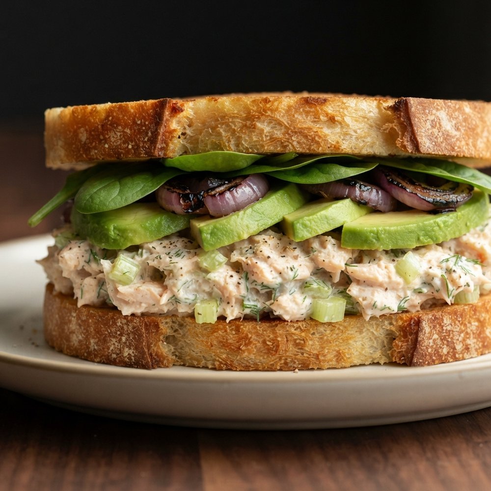 Creamy Salmon Salad Sandwich