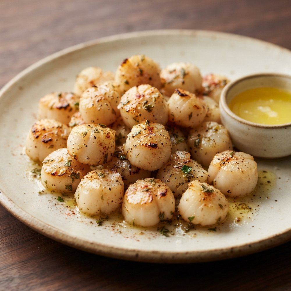 Garlic-Lemon Broiled Bay Scallops