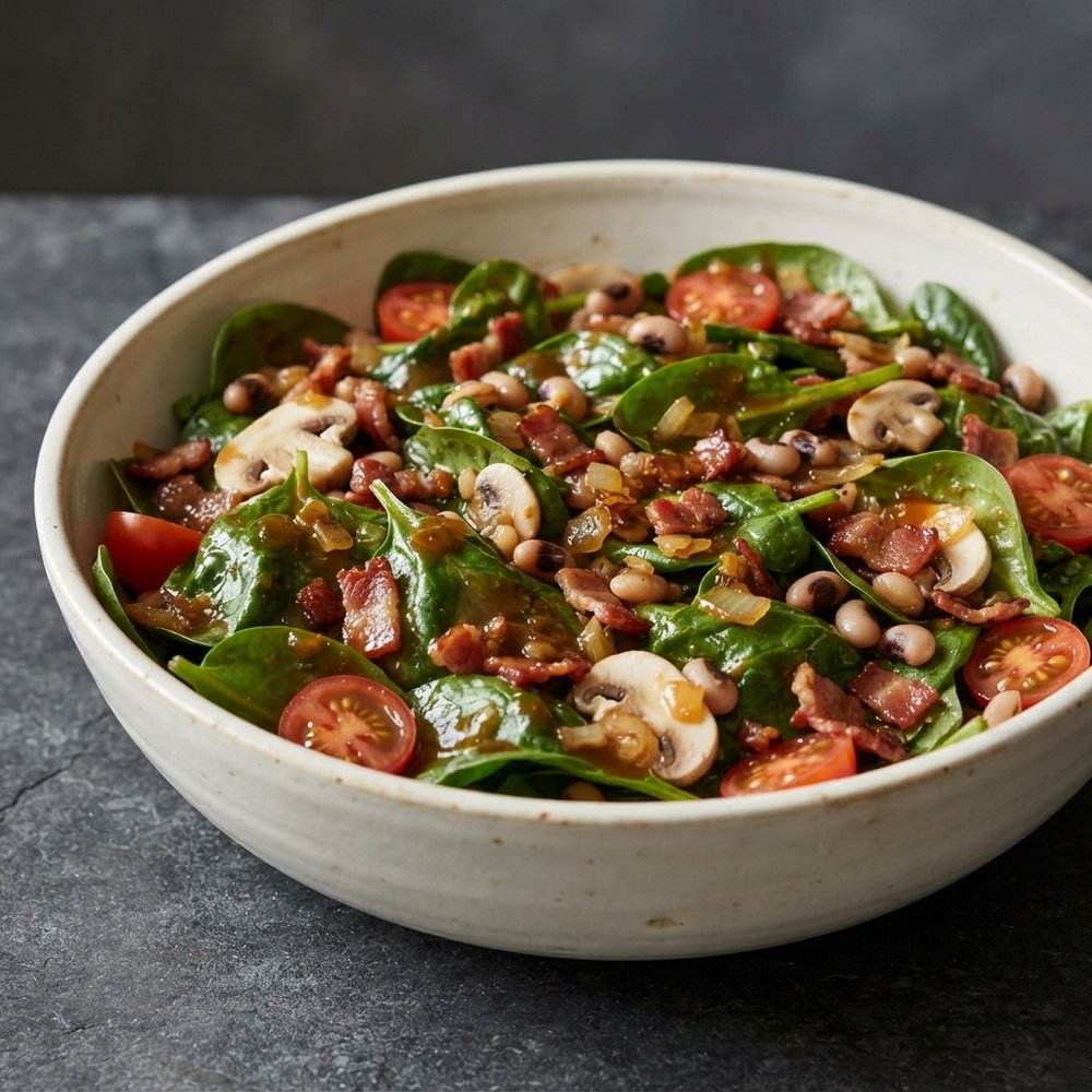 Warm Bacon-Dressed Spinach Salad