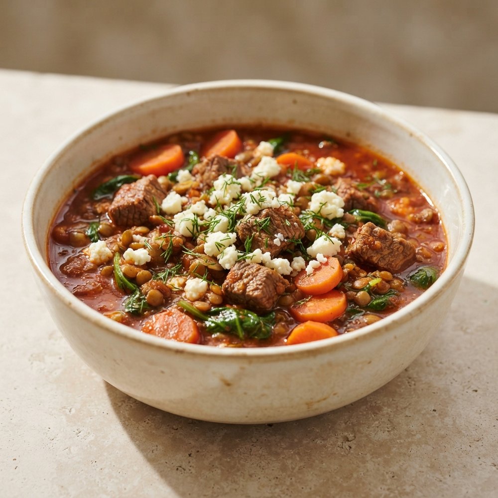 Lamb and Lentil Stew with Mediterranean Herbs