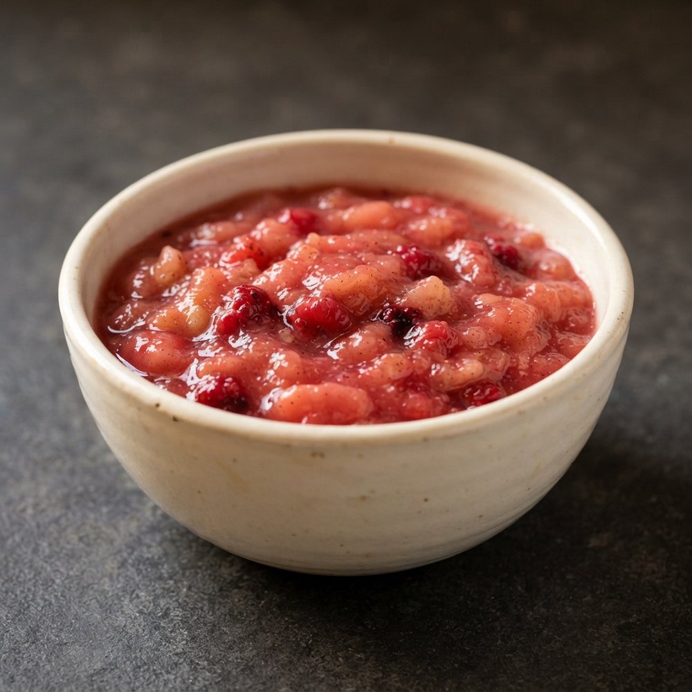 Raspberry Applesauce in the Rice Cooker