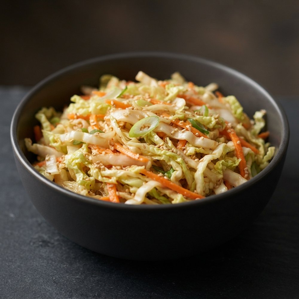 Sesame-Ginger Napa Cabbage and Carrot Slaw