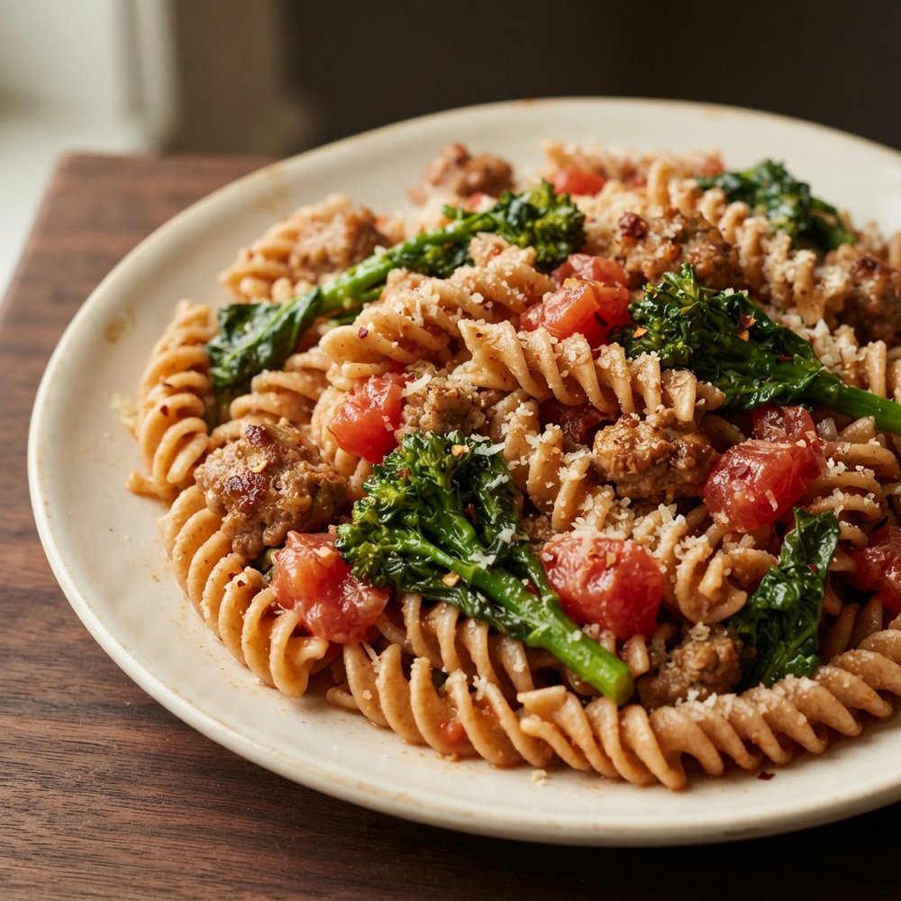 Hot Italian Sausage and Broccoli Rabe with Parmesan