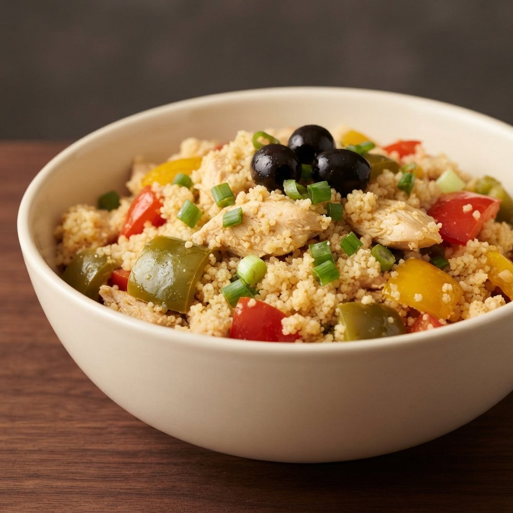 Couscous Chicken Salad with Peppers