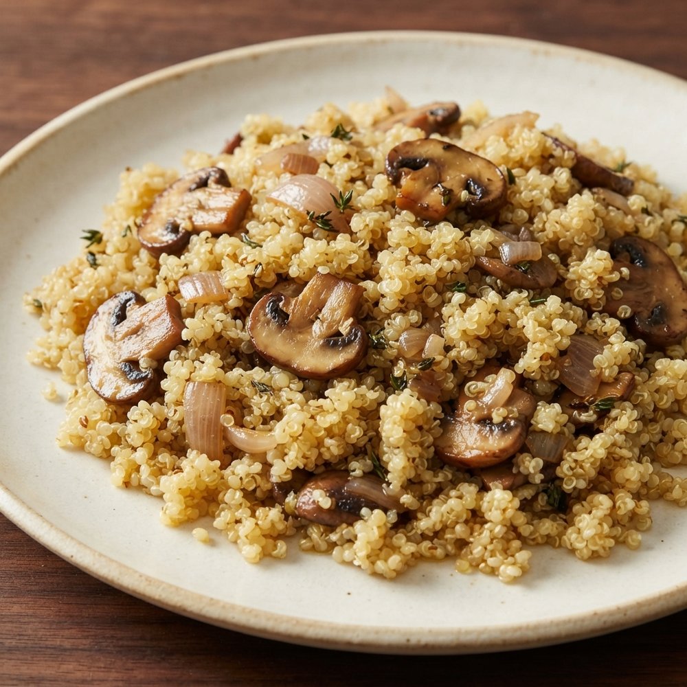 Mushroom and Thyme Quinoa Pilaf