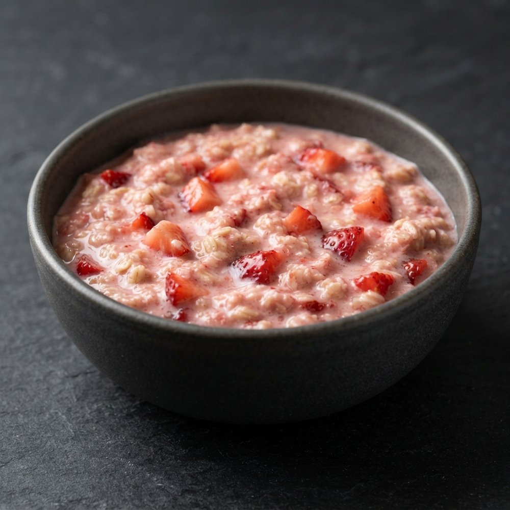 Creamy Strawberry Oatmeal with Vanilla