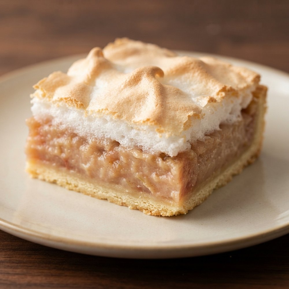 Classic Rhubarb Custard Torte with Meringue