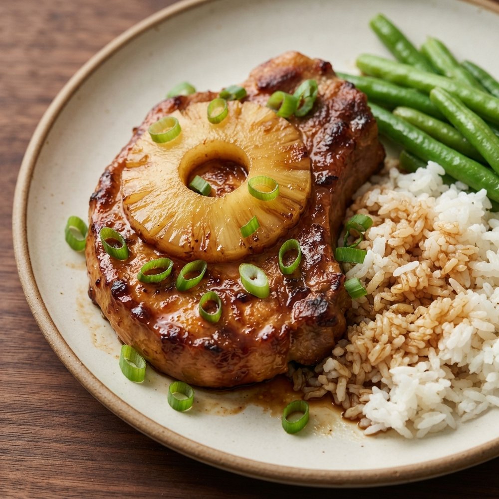 Oven-Baked Teriyaki Pork Chops with Pineapple