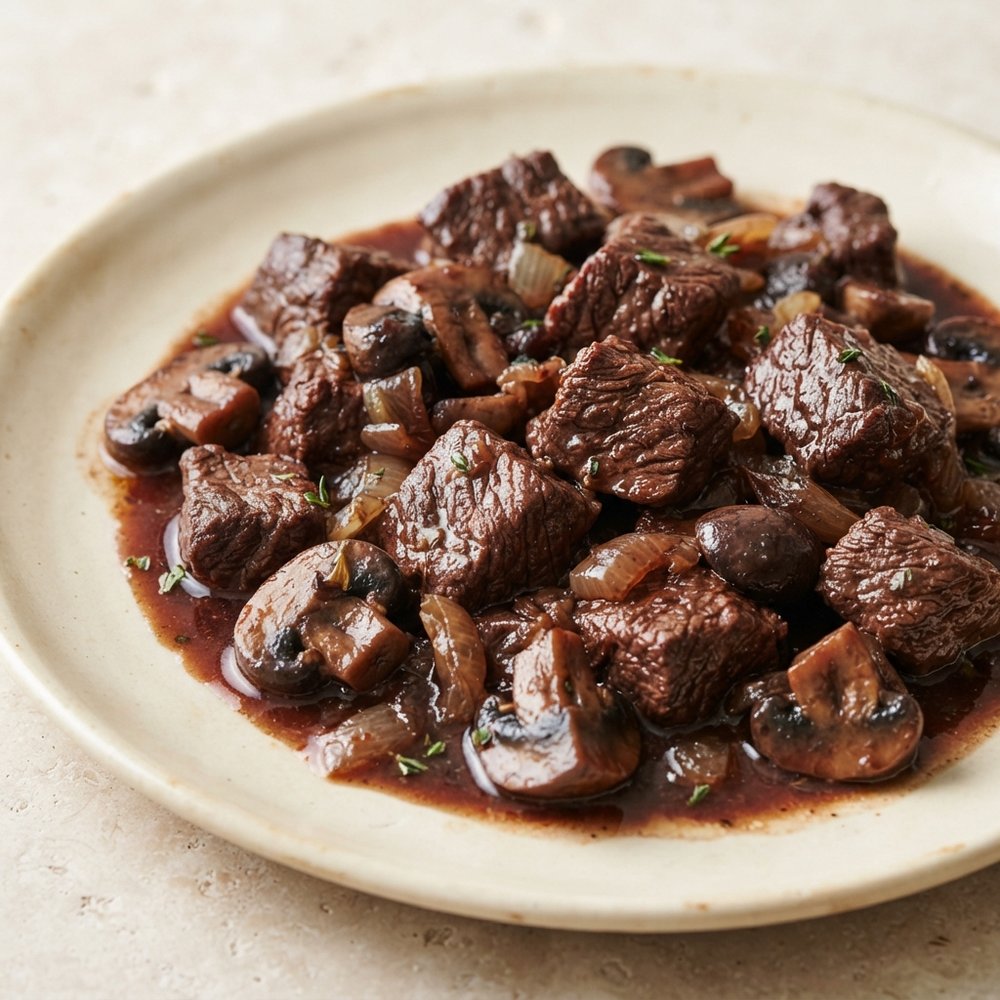 Red Wine Braised Beef Tips
