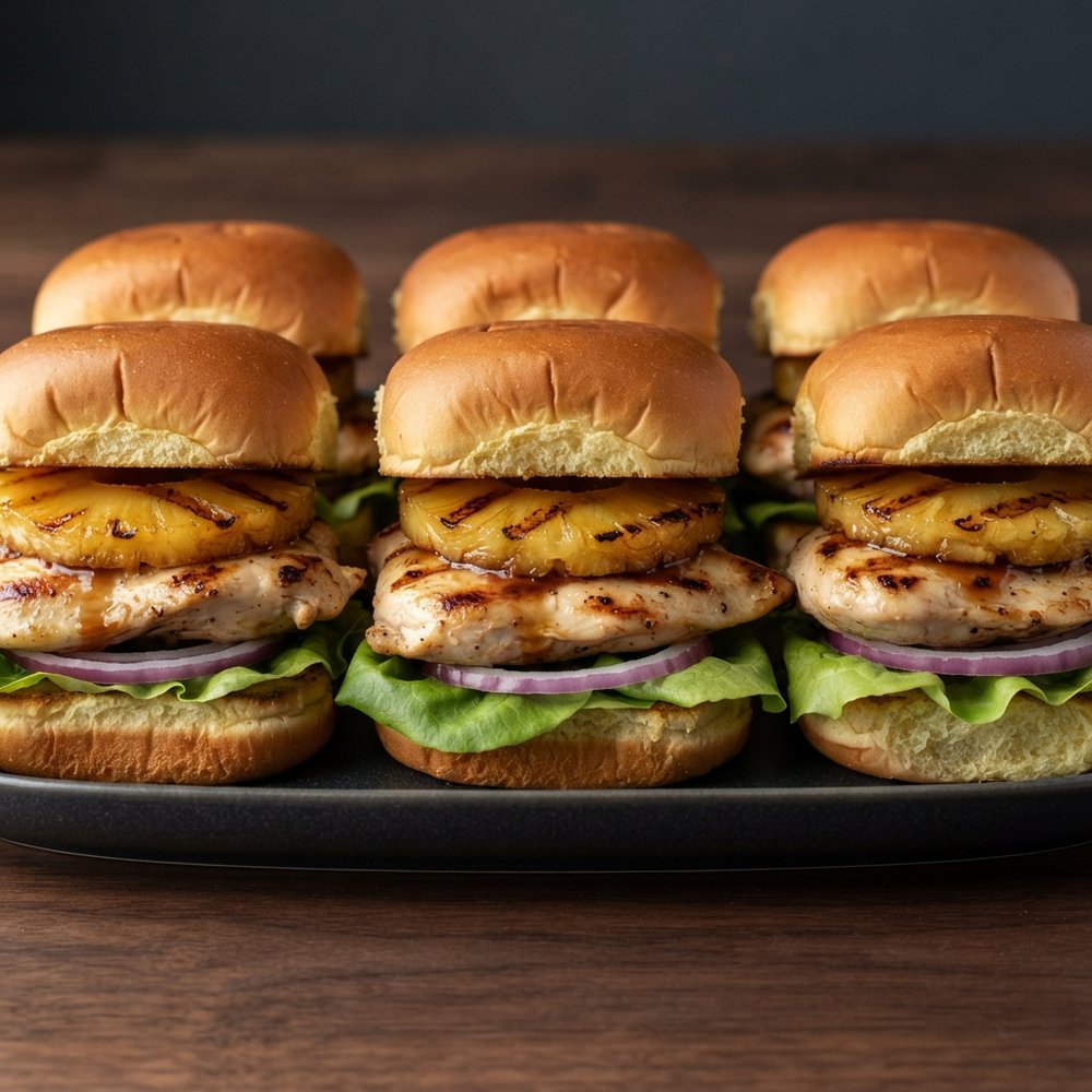 Pineapple-Teriyaki Grilled Chicken Sliders