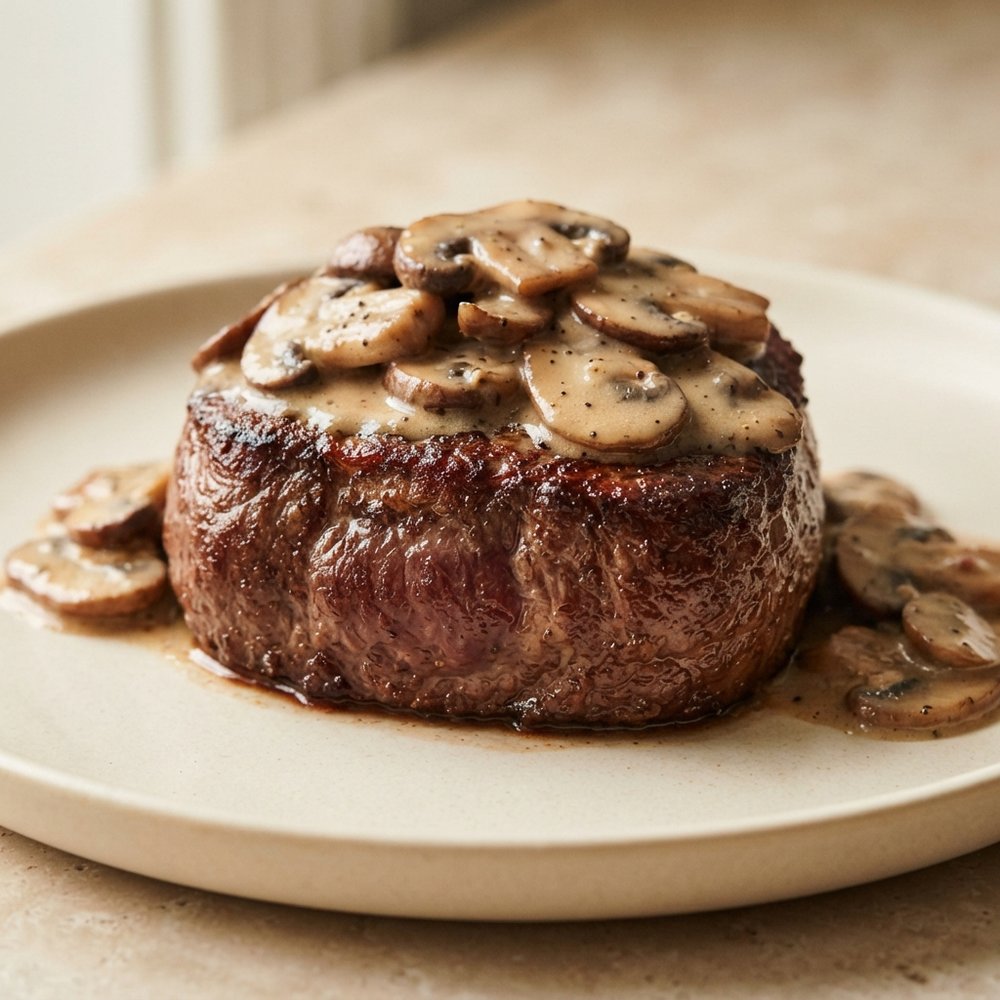 Pan-Seared Filet Mignon with Mushroom Pan Sauce