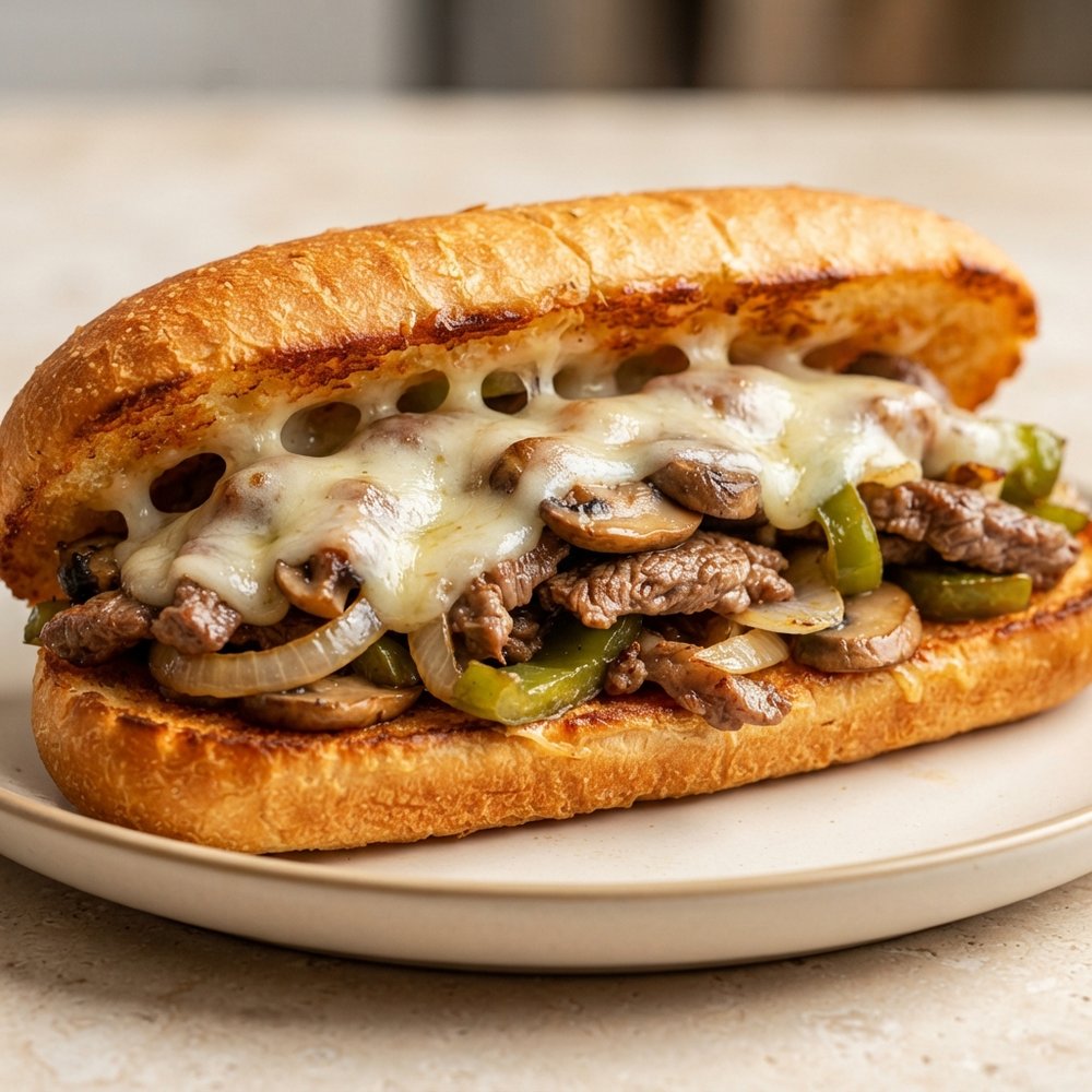 Air Fryer Rib-Eye Steak and Provolone Hoagie Melts