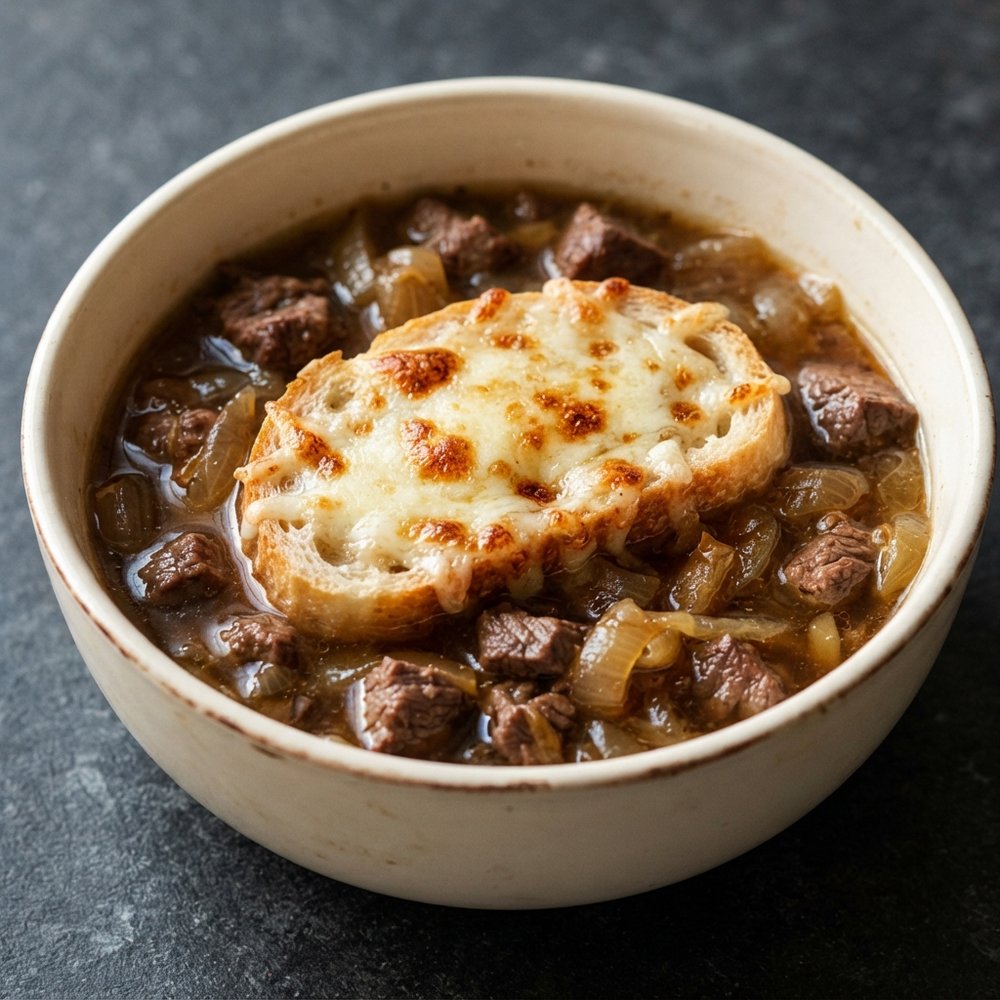 Ribeye-Loaded French Onion Soup