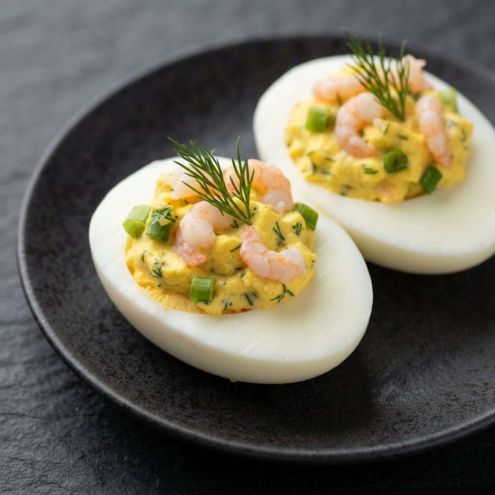 Deviled Eggs with Shrimp and Fresh Dill