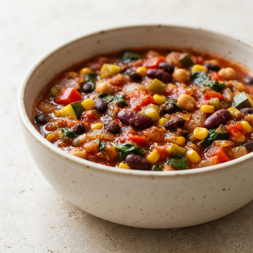 Slow-Cooker Hearty Vegan Chili from Scratch