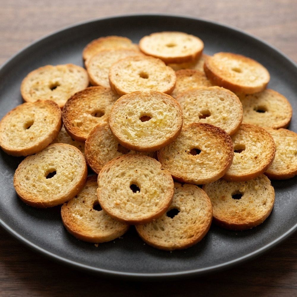 Oven-Baked Garlic Bagel Chips