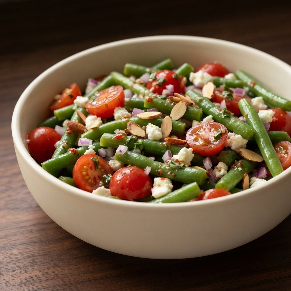 Chilled Green Bean Salad with Feta and Cherry Tomatoes
