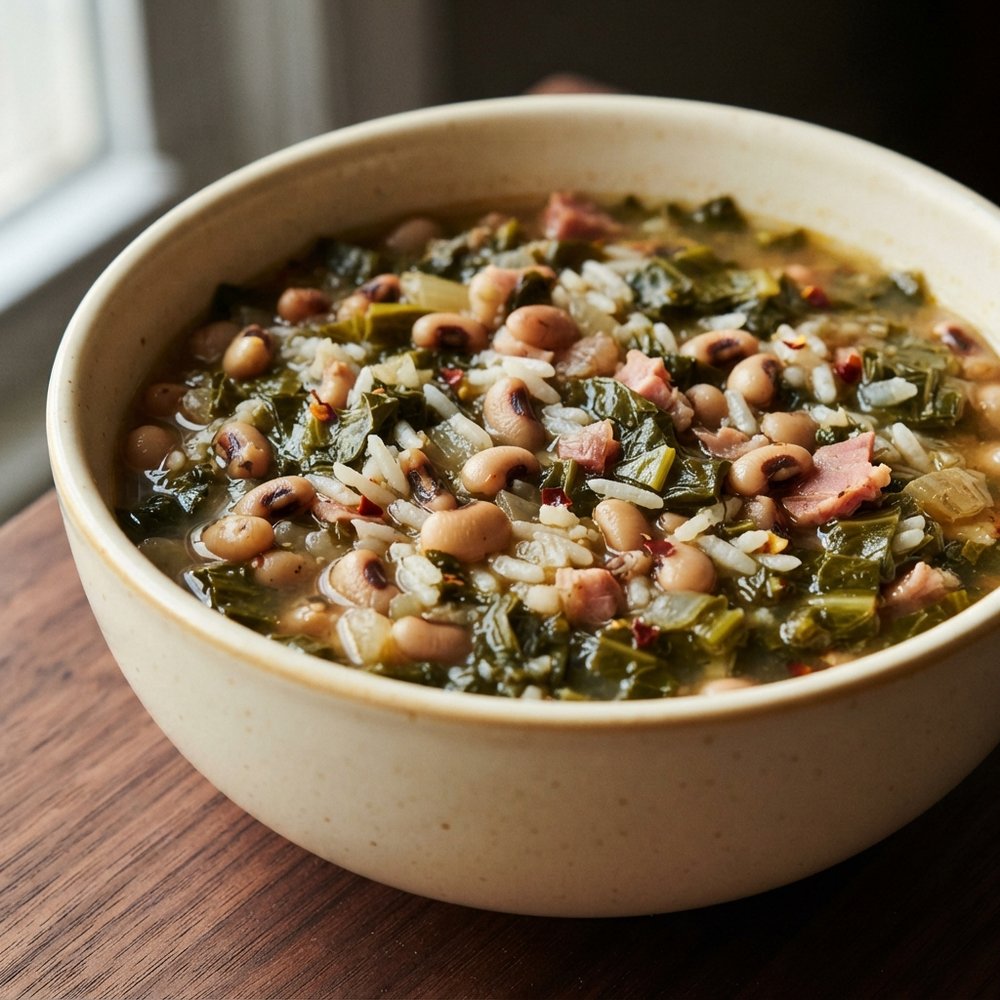 Slow-Cooker Hoppin’ John with Collard Greens