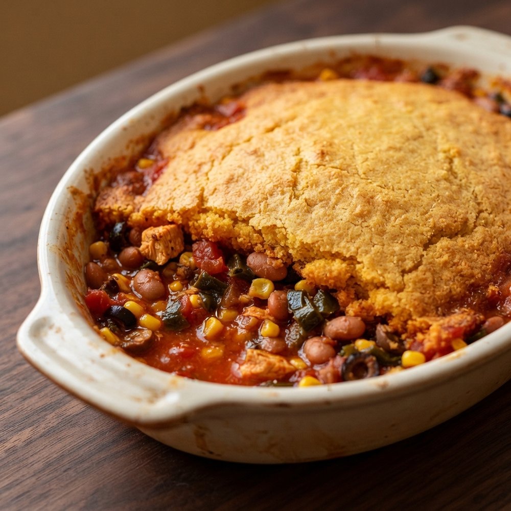 Weeknight Chicken Tamale Casserole