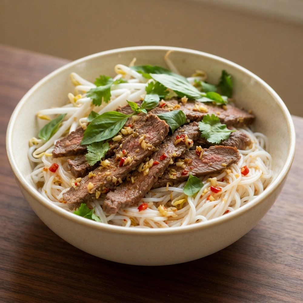 Lemongrass Beef with Rice Vermicelli (Vietnamese Style)