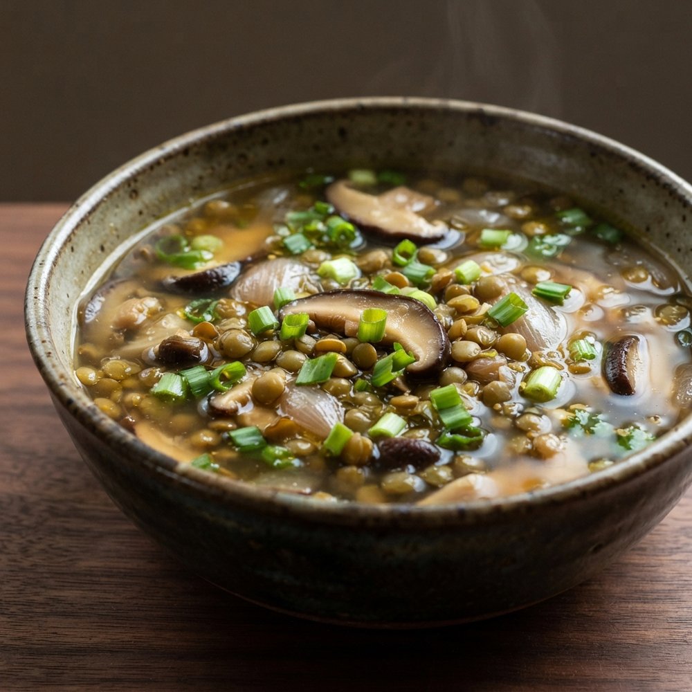 Mushroom and Lentil Vegetarian Soup
