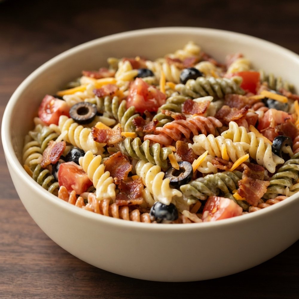 Creamy Bacon Ranch Rotini Salad
