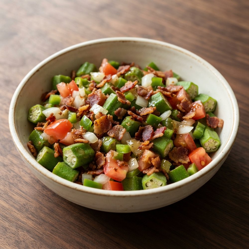 Bacon-Studded Okra Salad