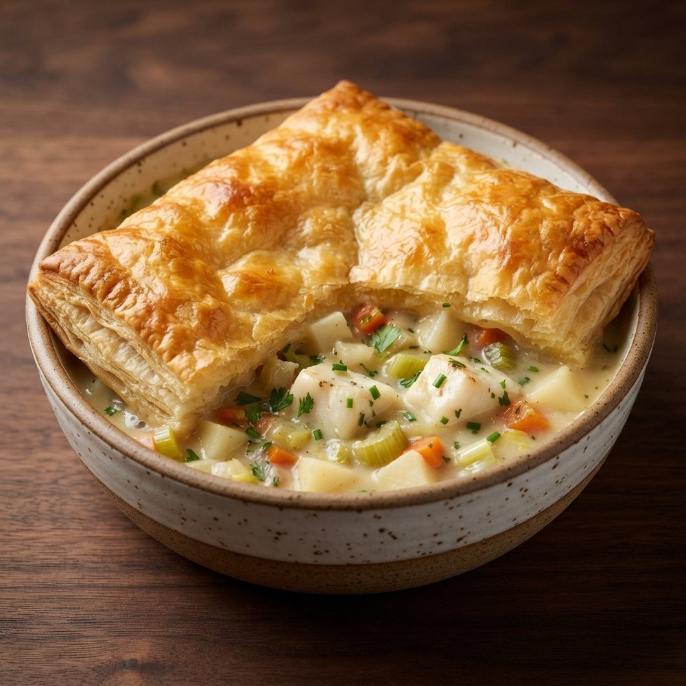 Mahi Mahi Pot Pie with Puff Pastry