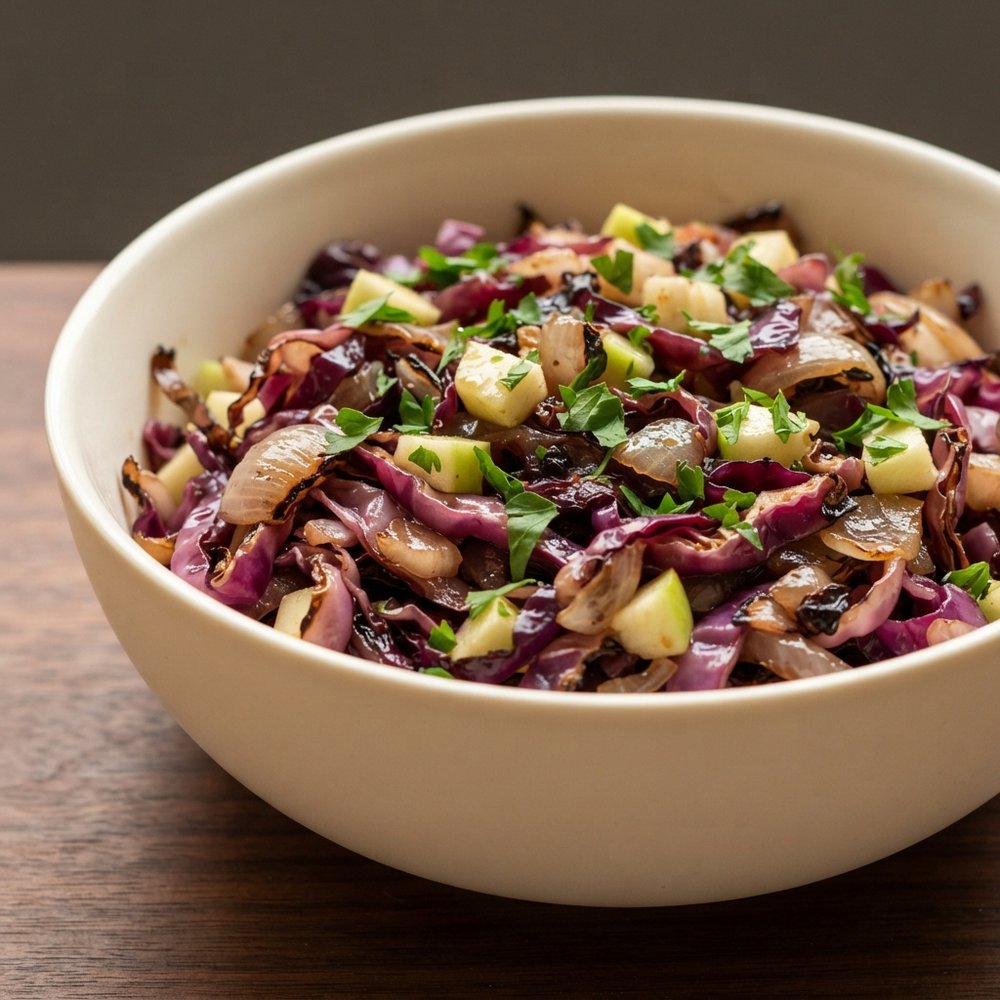 Charred Red Cabbage Apple Slaw